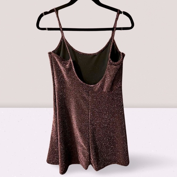 Pink Metallic Sparkling Spaghetti Strap Mini Dress - Picture 2 of 8